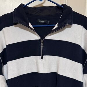 Nautica Men's Zip-Up Sweater in Blue and White